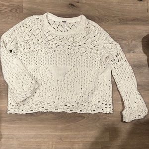 Free people bell sleeve cream knit sweater